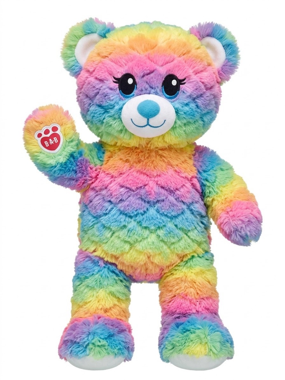 Build-A-Bear Rainbow Friends Plush Teddy Bear 16" Bright Tie-Dye Fur BAB
